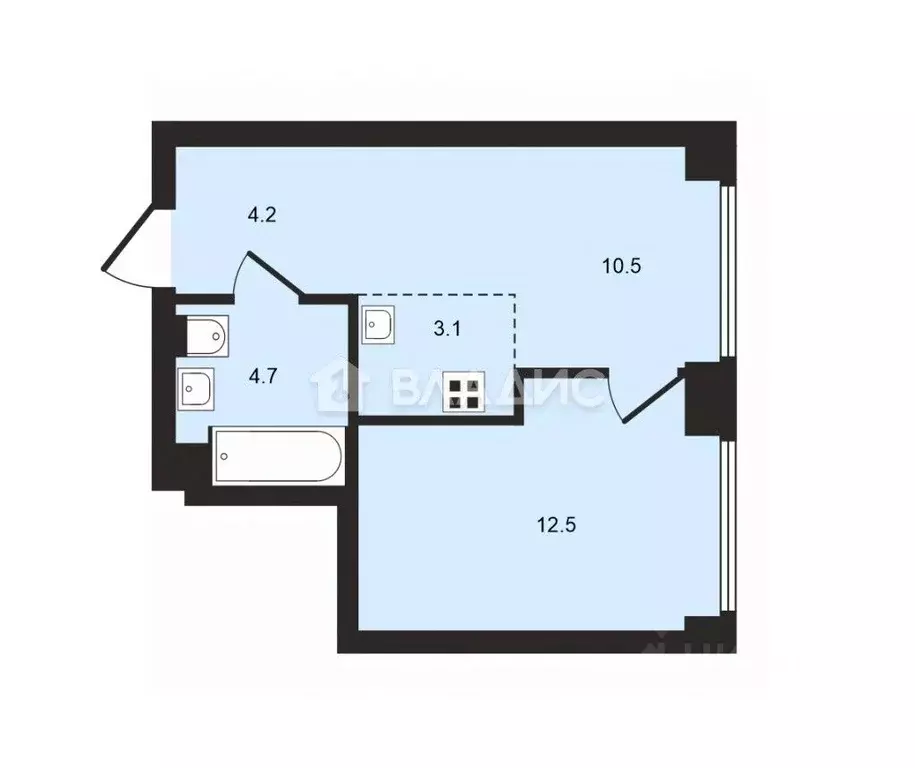 1-к кв. Москва Озерная ул., 1к2/5 (35.0 м) - Фото 2