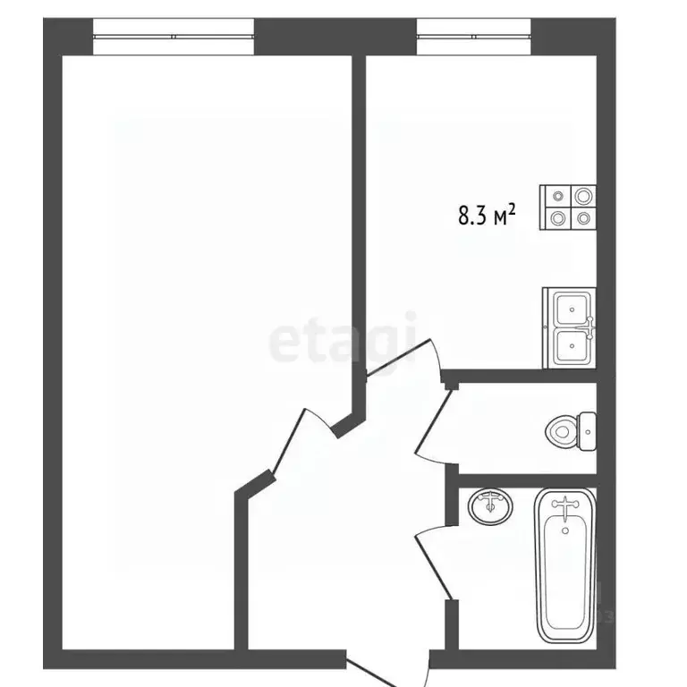1-к кв. Чувашия, Чебоксары ул. Ашмарина, 27 (34.3 м) - Фото 2