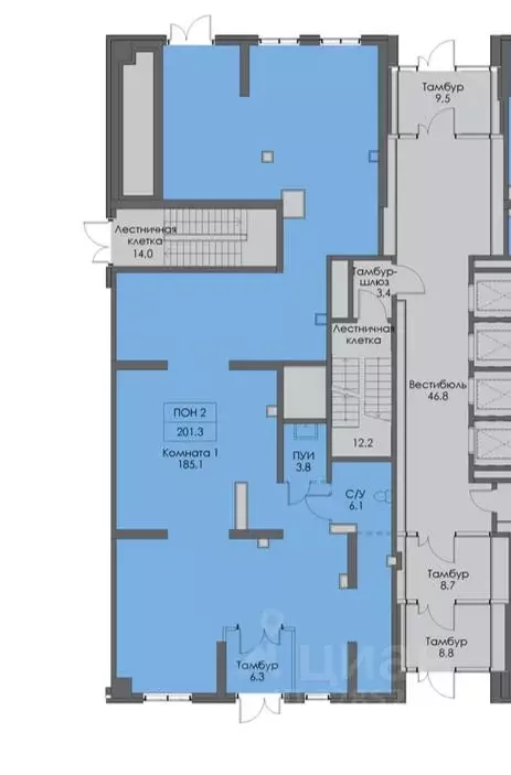 Помещение свободного назначения в Москва Кольская ул., 8к1 (199 м) - Фото 1