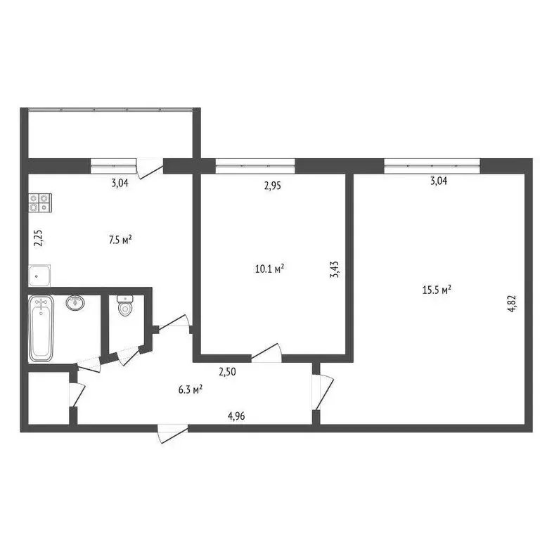 2-комнатная квартира: Ижевск, Союзная улица, 131 (43.4 м) - Фото 1