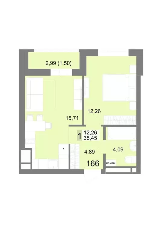 1-комнатная квартира: Екатеринбург, Тенистая улица, 8с5 (38.45 м) - Фото 0