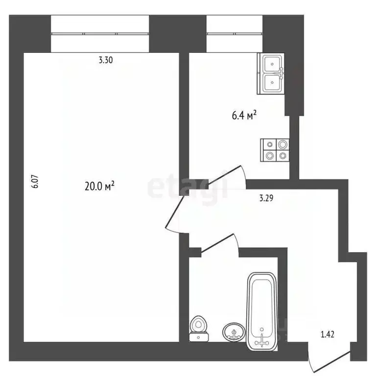 1-к кв. Москва проезд Аэропорта, 6 (36.6 м) - Фото 2