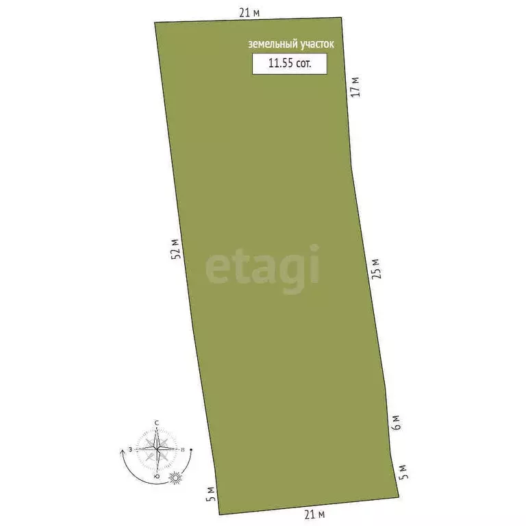 Участок в Бийский район, посёлок Боровой, Нагорная улица (11.6 м) - Фото 1