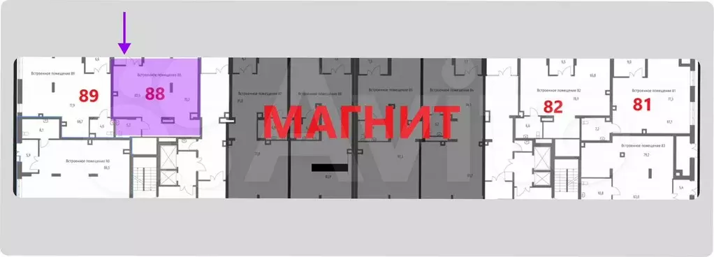 Помещение рядом с  Магнитом , 80.5 м - Фото 1