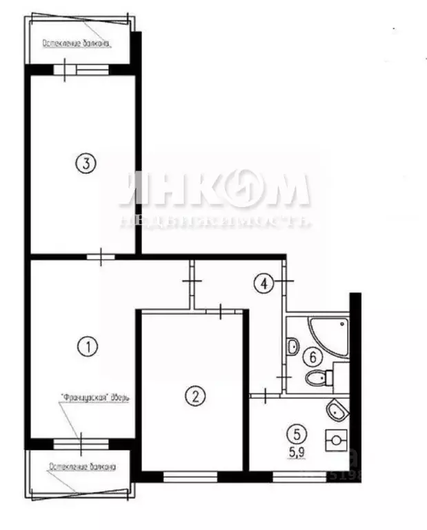3-к кв. Москва Днепропетровская ул., 31 (58.2 м) - Фото 2