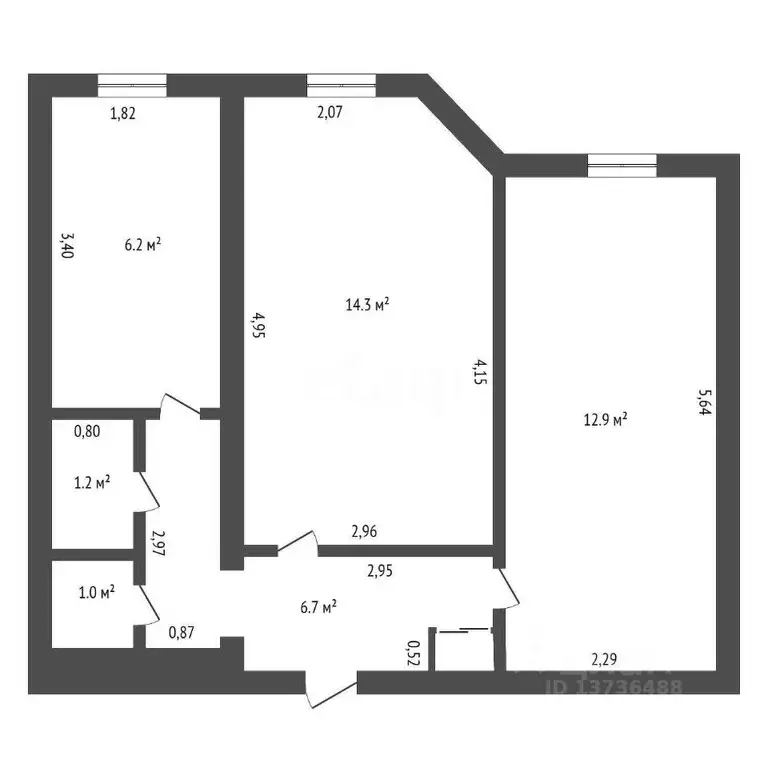 2-к кв. Амурская область, Шимановск 2-й мкр, 57 (42.6 м) - Фото 1