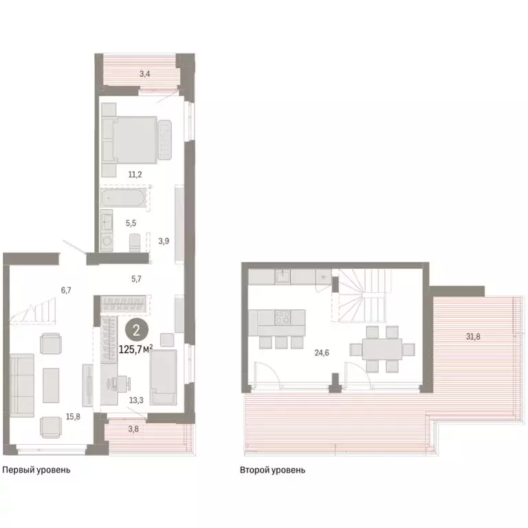 2-комнатная квартира: Тюмень, улица Республики, 205к3 (125.69 м) - Фото 2