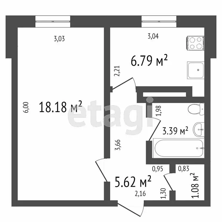 1-комнатная квартира: Ульяновск, проспект Созидателей, 50 (35.4 м) - Фото 1