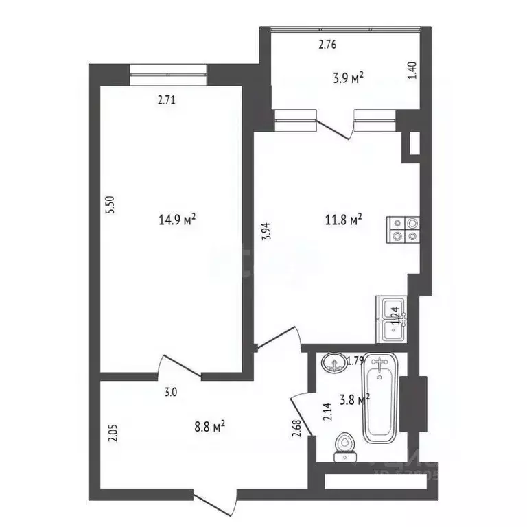 1-к кв. Ростовская область, Ростов-на-Дону Кировский просп., 79/236 ... - Фото 1