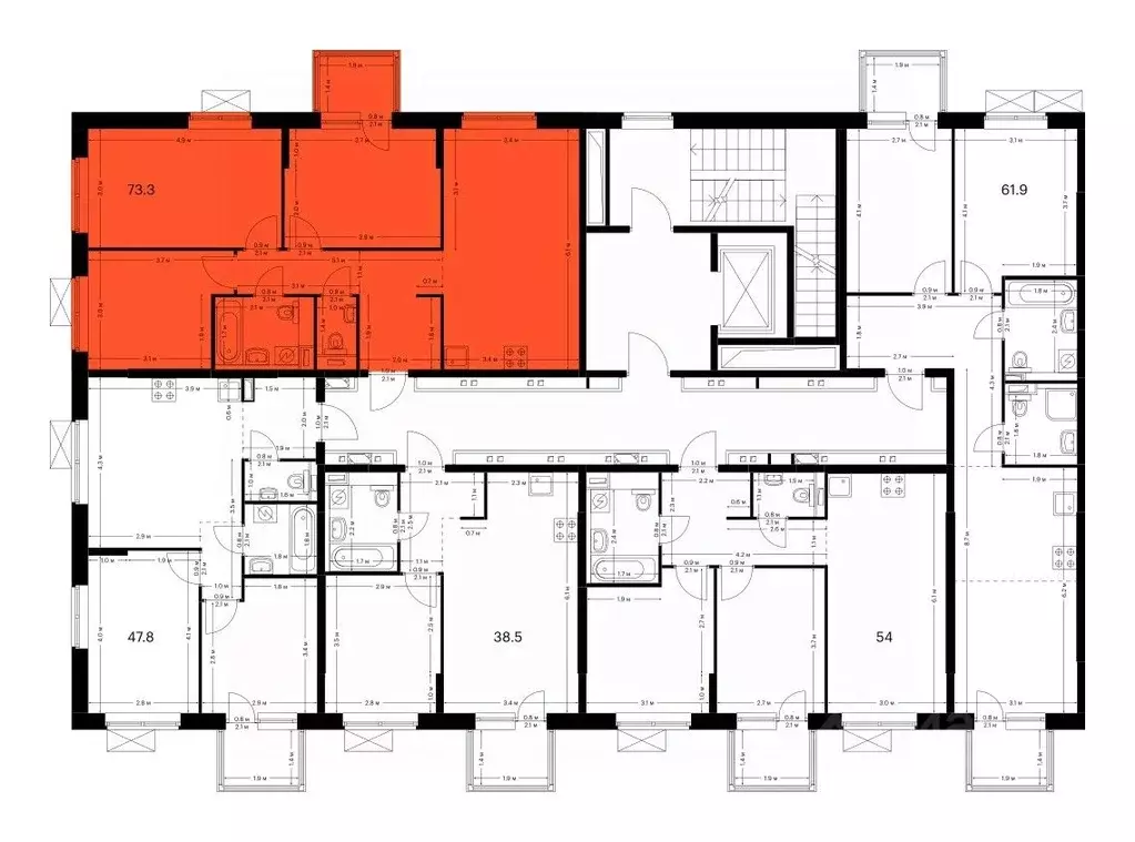 3-к кв. Амурская область, Благовещенск Зея Парк жилой комплекс, 1 ... - Фото 2