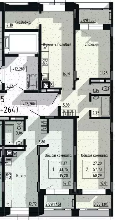 2-к кв. Саха (Якутия), Якутск пос. Геологов,  (60.29 м) - Фото 1