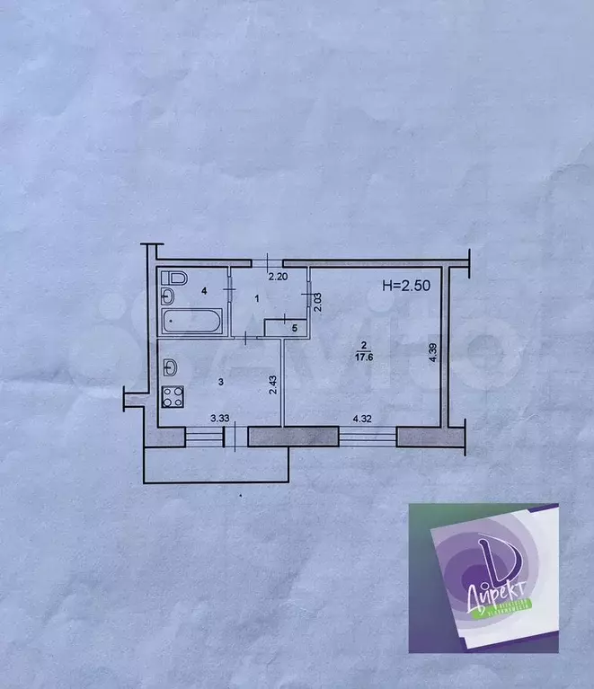 1-к. квартира, 33,2 м, 2/9 эт. - Фото 0