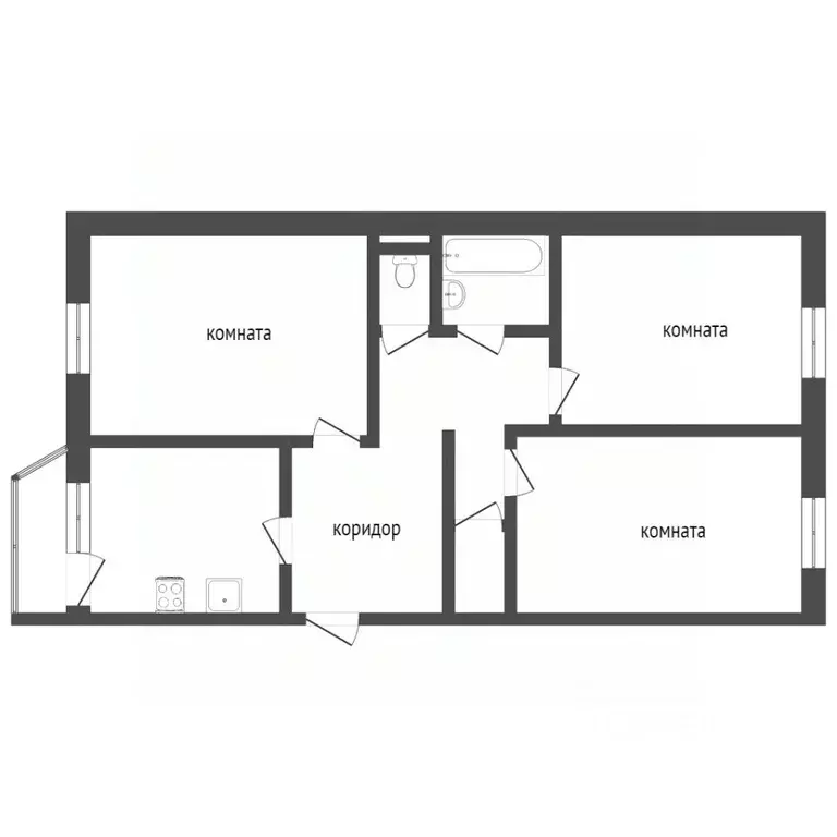 3-к кв. Ханты-Мансийский АО, Сургут Геологическая ул., 15 (70.1 м) - Фото 1