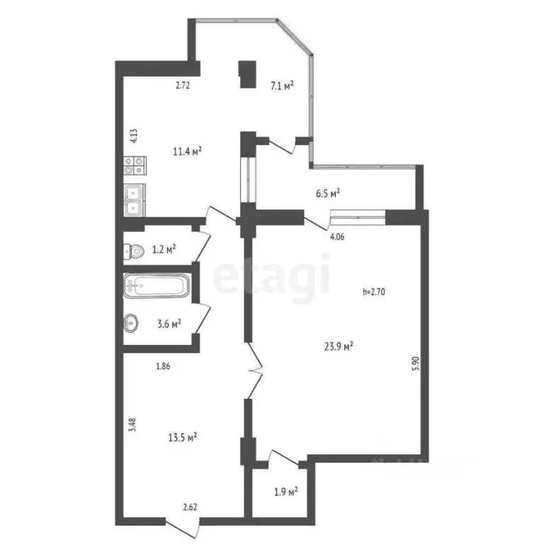 1-к кв. Крым, Ялта ул. Красноармейская, 40 (75.0 м) - Фото 2
