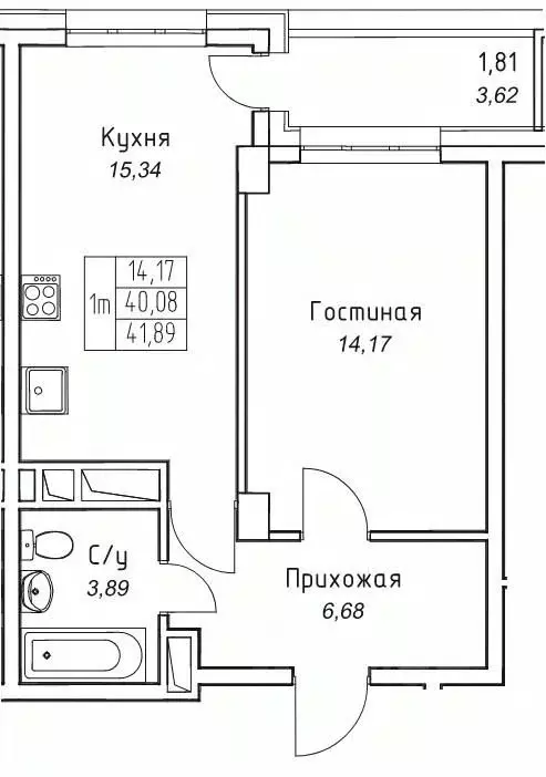 1-к кв. Саха (Якутия), Якутск 11-й кв-л,  (41.89 м) - Фото 0