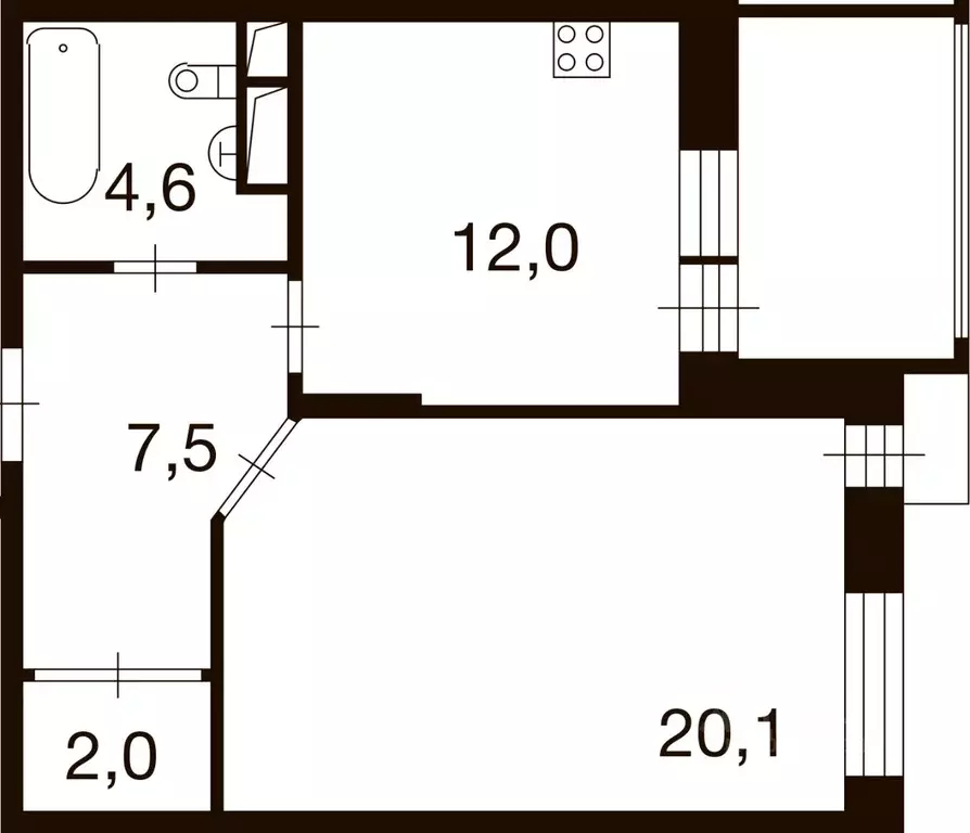 1-к кв. Москва д. Ивановское, ул. Семена Гордого, 5 (46.3 м) - Фото 0