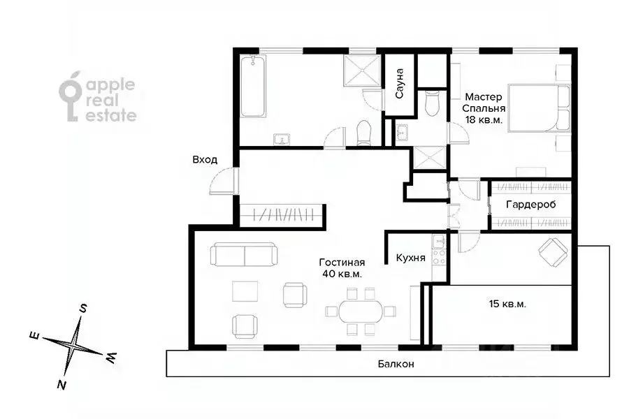 3-к кв. Москва 1-й Тверской-Ямской пер., 16 (101.0 м) - Фото 2