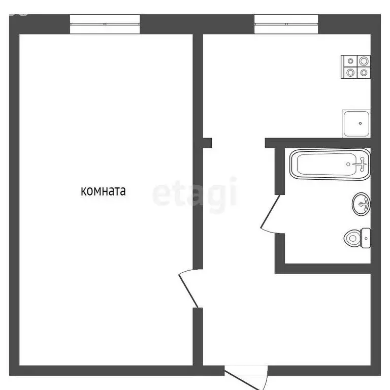 1-комнатная квартира: Уварово, Коммунальная улица, 6 (31.9 м) - Фото 0