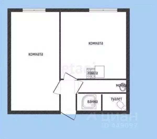 1-к кв. Смоленская область, Ярцево Ольховская ул., 7 (38.5 м) - Фото 2