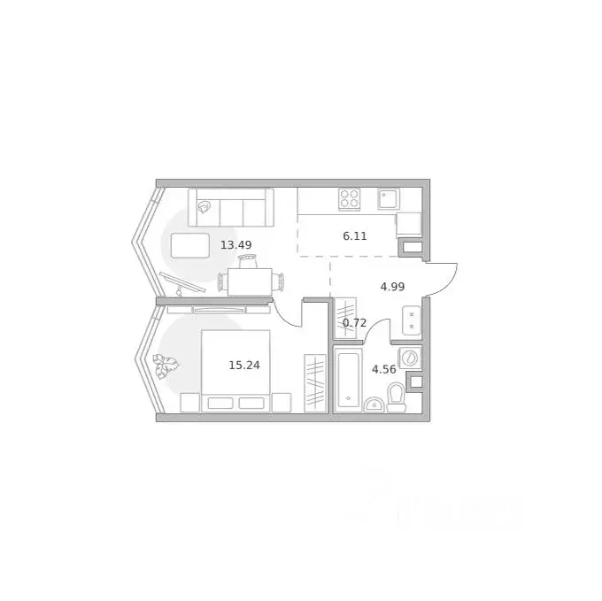 1-к кв. Москва ул. Народного Ополчения, 34С4 (45.11 м) - Фото 1