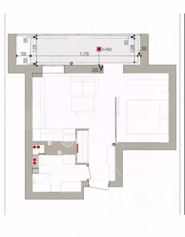 1-к кв. Брянская область, Брянск ул. Луначарского, 7А (39.5 м) - Фото 1