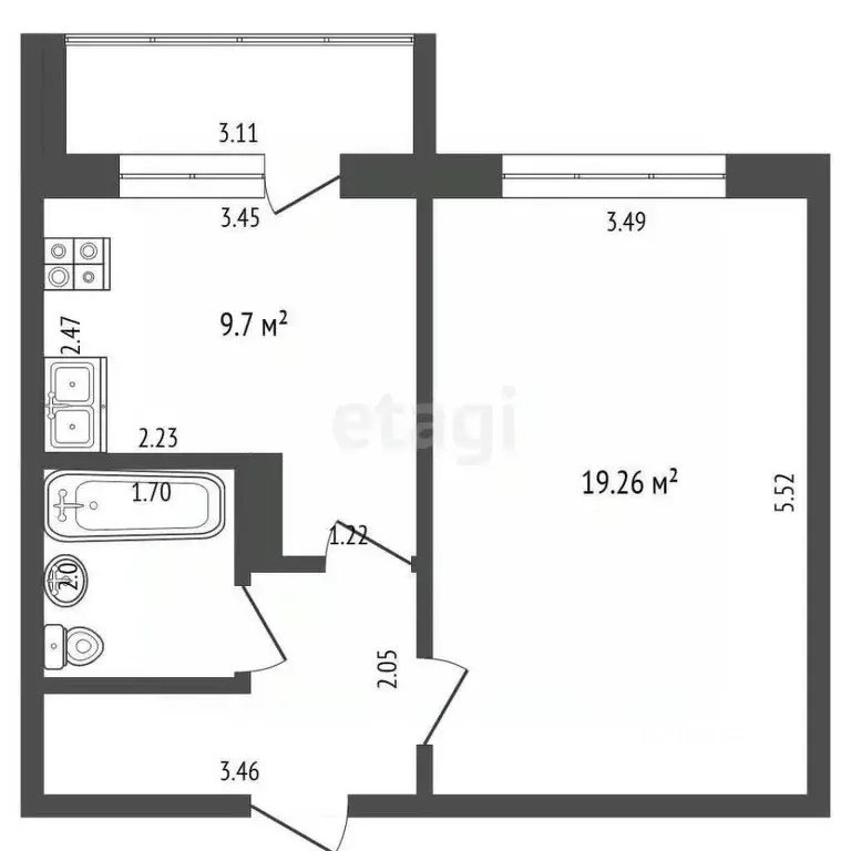 1-к кв. Мордовия, Саранск Большевистская ул., 122 (37.1 м) - Фото 1