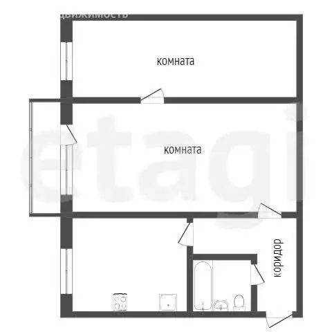 2-комнатная квартира: Иркутск, бульвар Постышева, 1 (46.1 м) - Фото 1