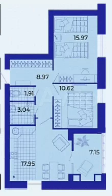 2-к. квартира, 65,6 м, 8/9 эт. - Фото 1