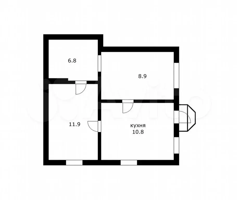 2-к. квартира, 39 м, 1/1 эт. - Фото 0