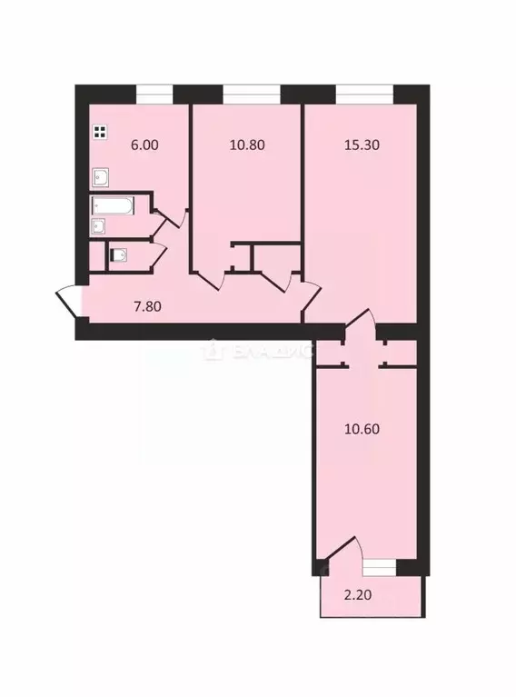 3-к кв. Санкт-Петербург ул. Лени Голикова, 27К3 (57.0 м) - Фото 1