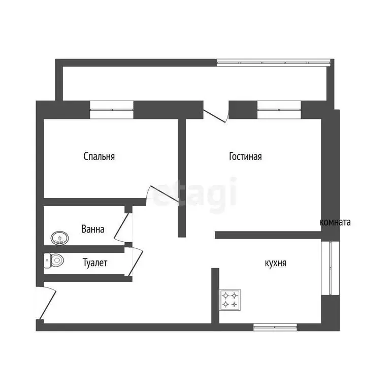 2-комнатная квартира: Курган, жилой район Заозёрный, 2-й микрорайон, ... - Фото 1
