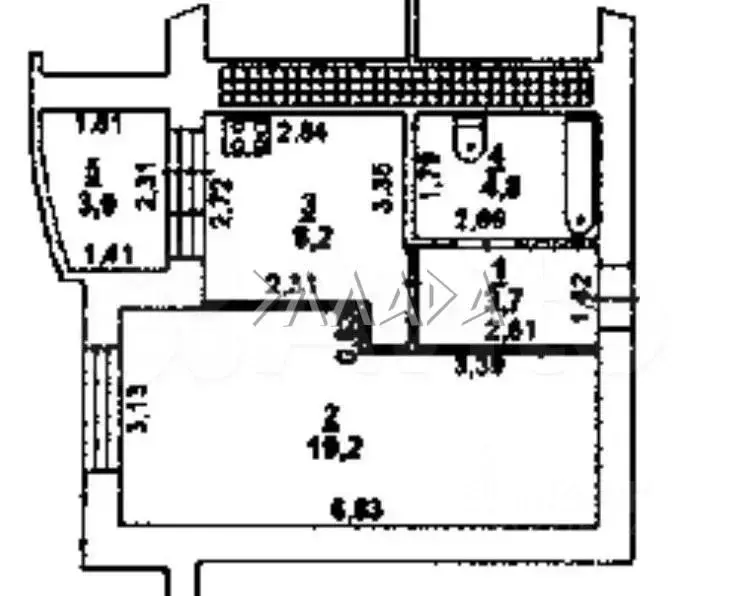 1-к кв. Ростовская область, Ростов-на-Дону ул. Миронова, 2е (50.0 м) - Фото 2