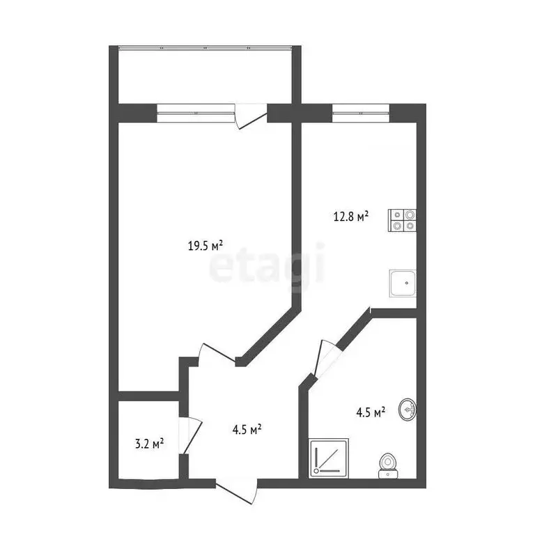 1-комнатная квартира: Тюмень, улица Червишевский Тракт, 58 (43.1 м) - Фото 1