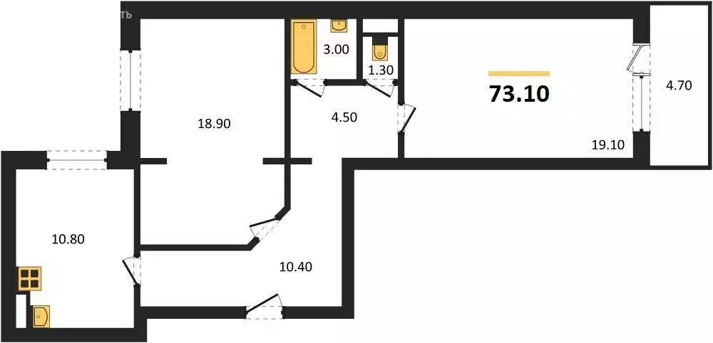 1-комнатная квартира: Пенза, улица Баталина, 29Ак1 (73.1 м) - Фото 1
