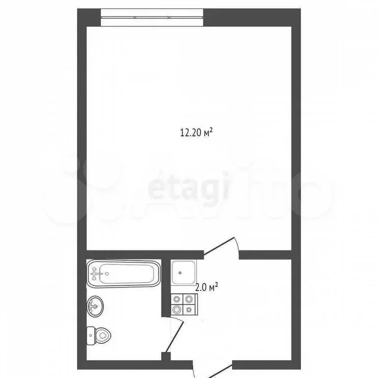 Квартира-студия, 18 м, 2/5 эт. - Фото 0