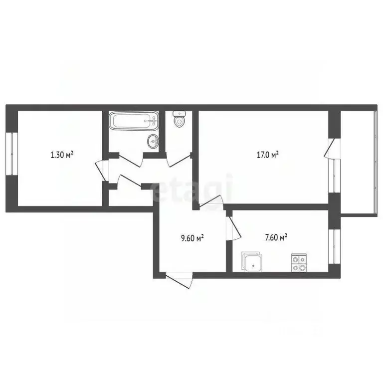 2-к кв. Вологодская область, Вологда ул. 3-го Интернационала, 4 (52.0 ... - Фото 2