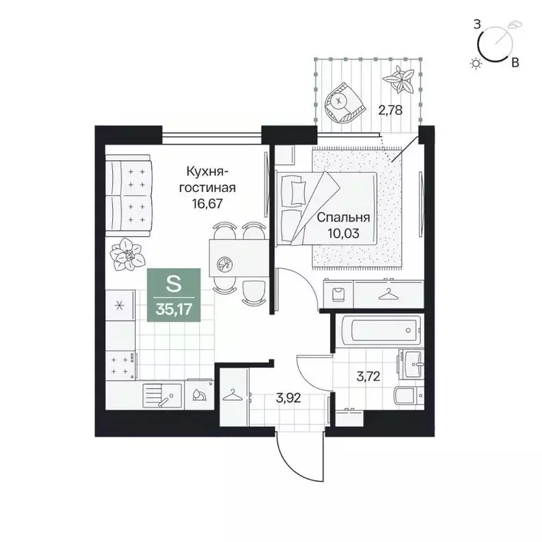 1-к кв. Волгоградская область, Волгоград просп. Имени В.И. Ленина, 59Г ... - Фото 0