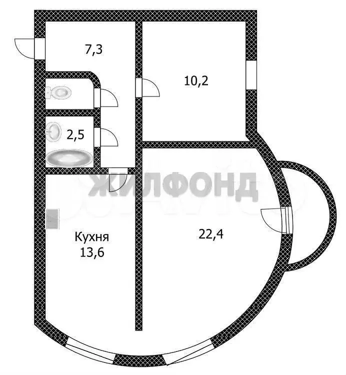 3-к. квартира, 57,2 м, 9/14 эт. - Фото 0