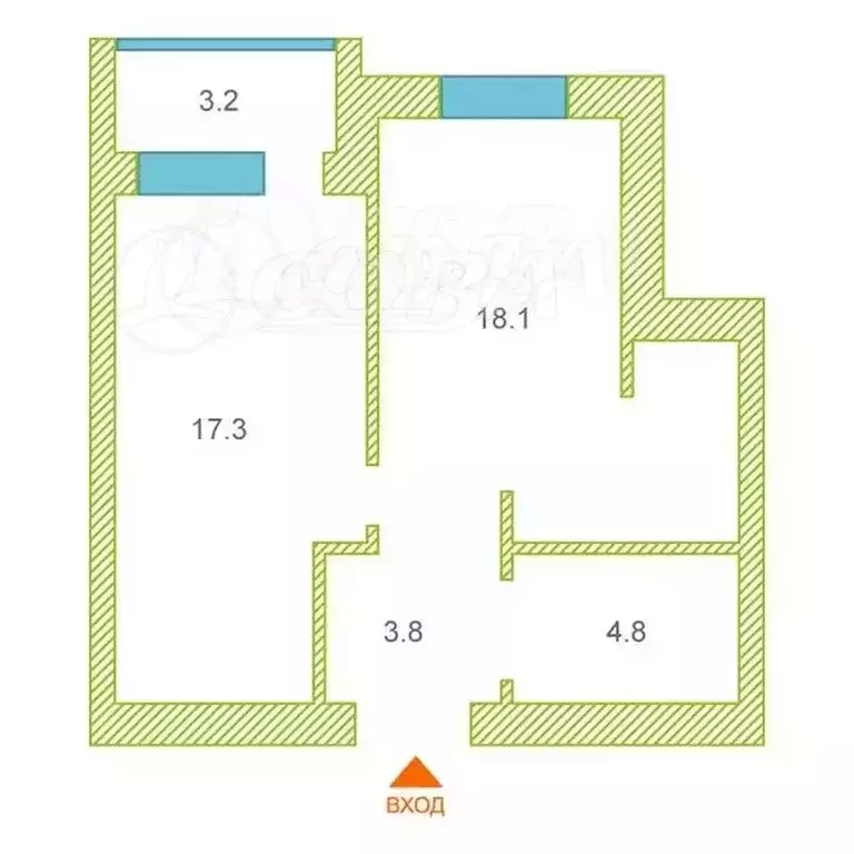 1-комнатная квартира: Тюмень, Полевая улица, 105к2 (44 м) - Фото 2
