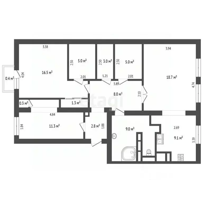 3-к кв. Москва ул. Маршала Бирюзова, 2 (92.7 м) - Фото 0