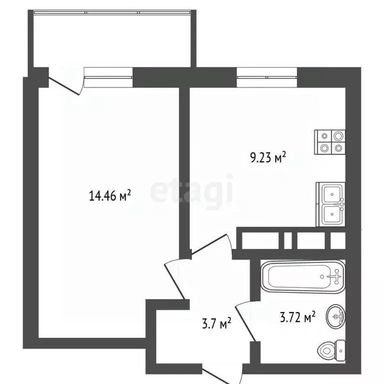 1-к кв. Ярославская область, Ярославль Тутаевское ш., 109 (32.08 м) - Фото 2