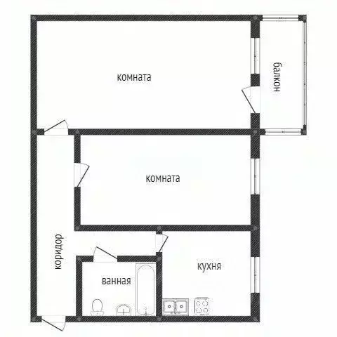 2-к кв. Свердловская область, Нижний Тагил ул. Энтузиастов, 72 (44.4 ... - Фото 2