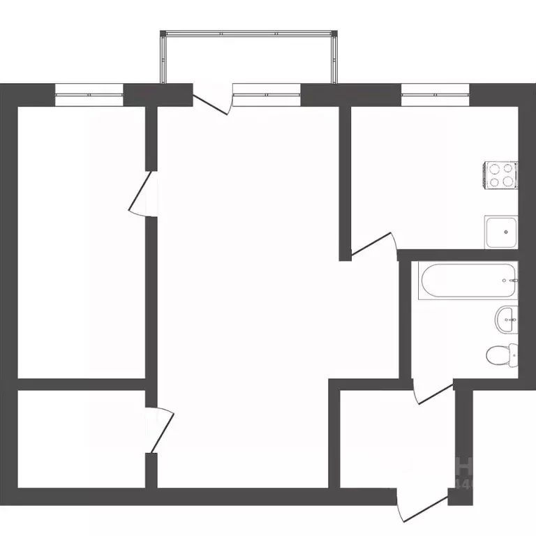 2-к кв. Тюменская область, Тюмень Северная ул., 35 (44.8 м) - Фото 2