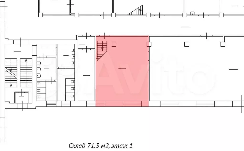 Склад, 71.3 м., на 1-м этаже - Фото 1