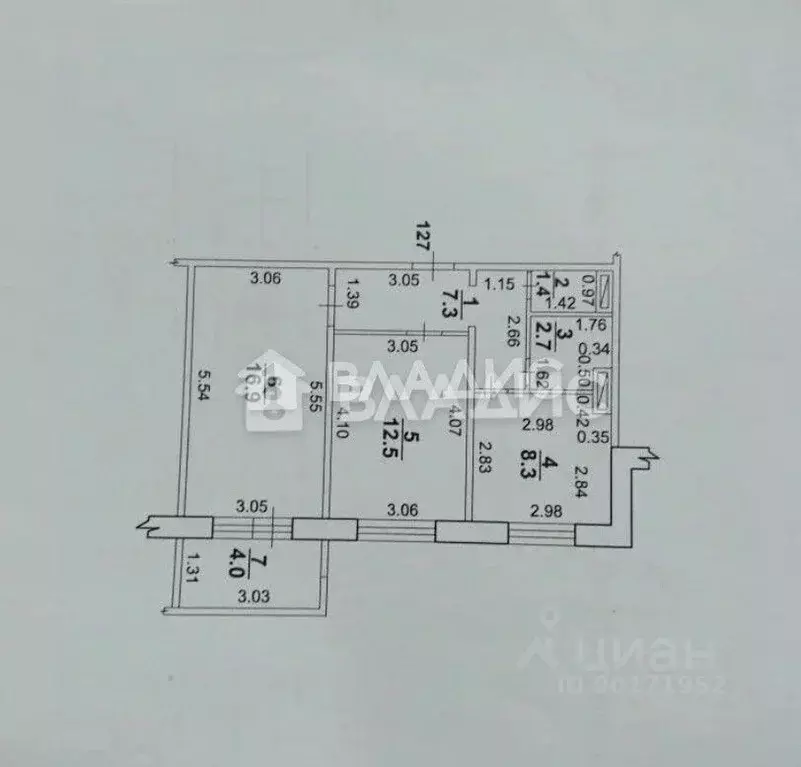 2-к кв. Башкортостан, Стерлитамак Крымская ул., 24 (49.1 м) - Фото 2