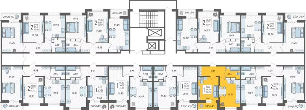1-комнатная квартира: Краснодар, ЖК Смородина (35.75 м) - Фото 1