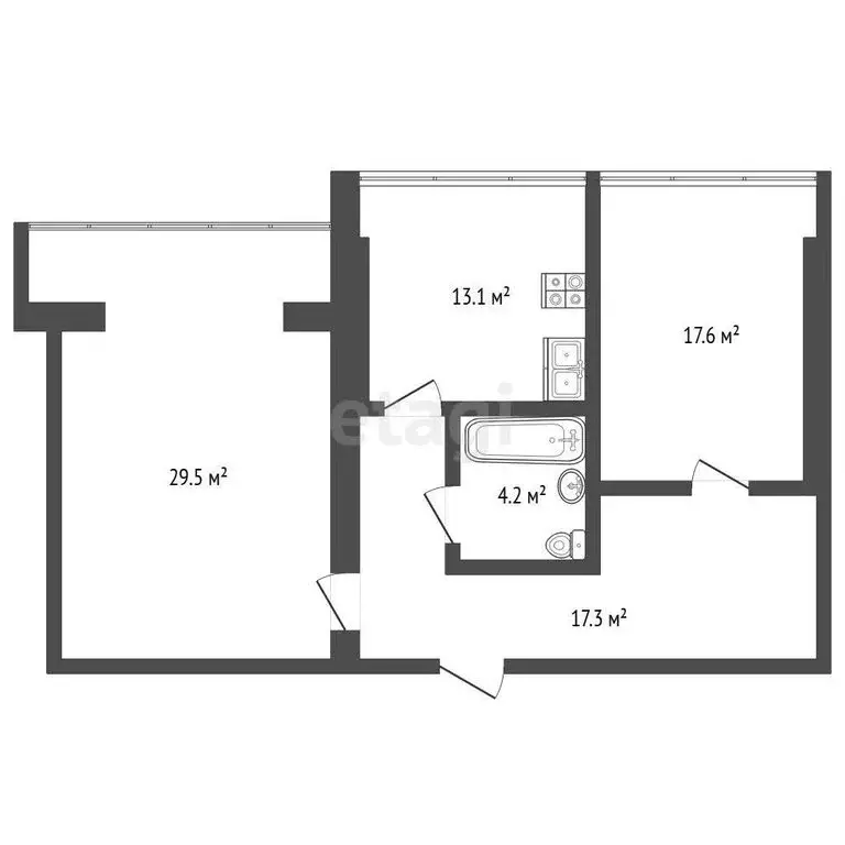 2-комнатная квартира: Нальчик, улица Байсултанова, 35А (81.7 м) - Фото 1