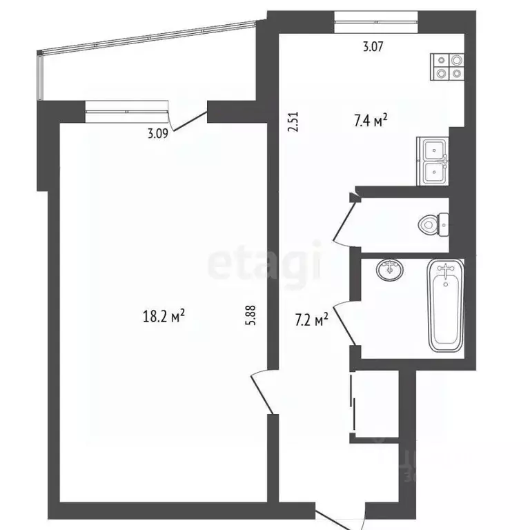 1-к кв. Московская область, Клин ул. 60 лет Октября, 3к4 (36.9 м) - Фото 1