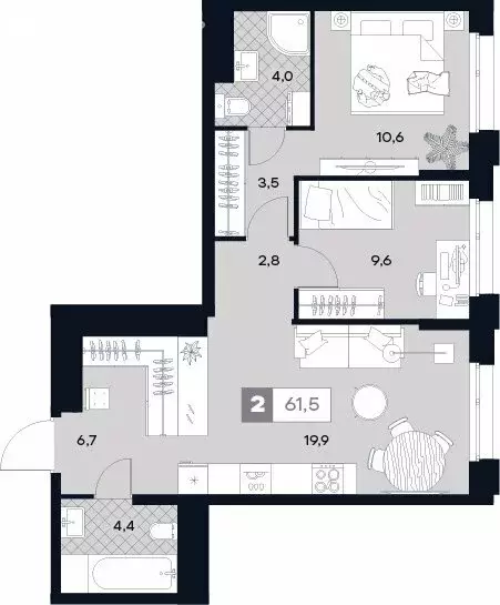 2-комнатная квартира: Москва, Лодочная улица, 27к2 (61.5 м) - Фото 0