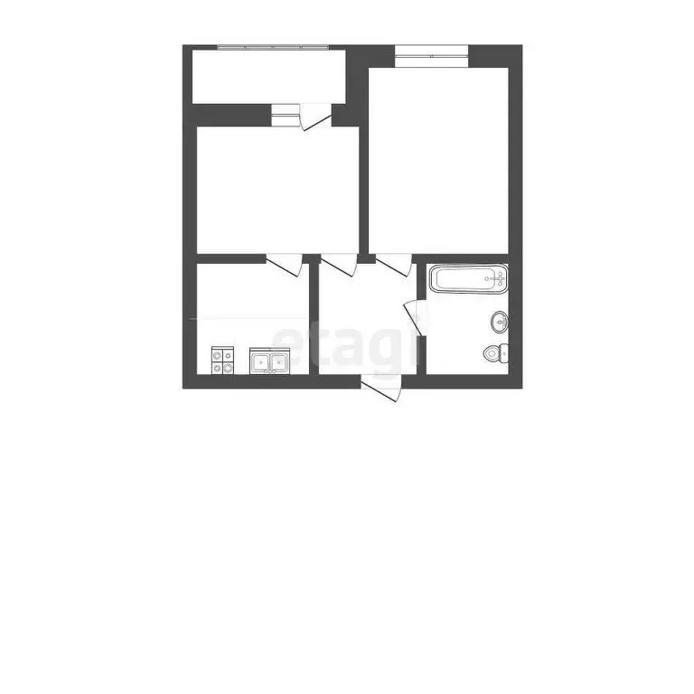 1-комнатная квартира: Тюмень, Харьковская улица, 85А (35 м) - Фото 0